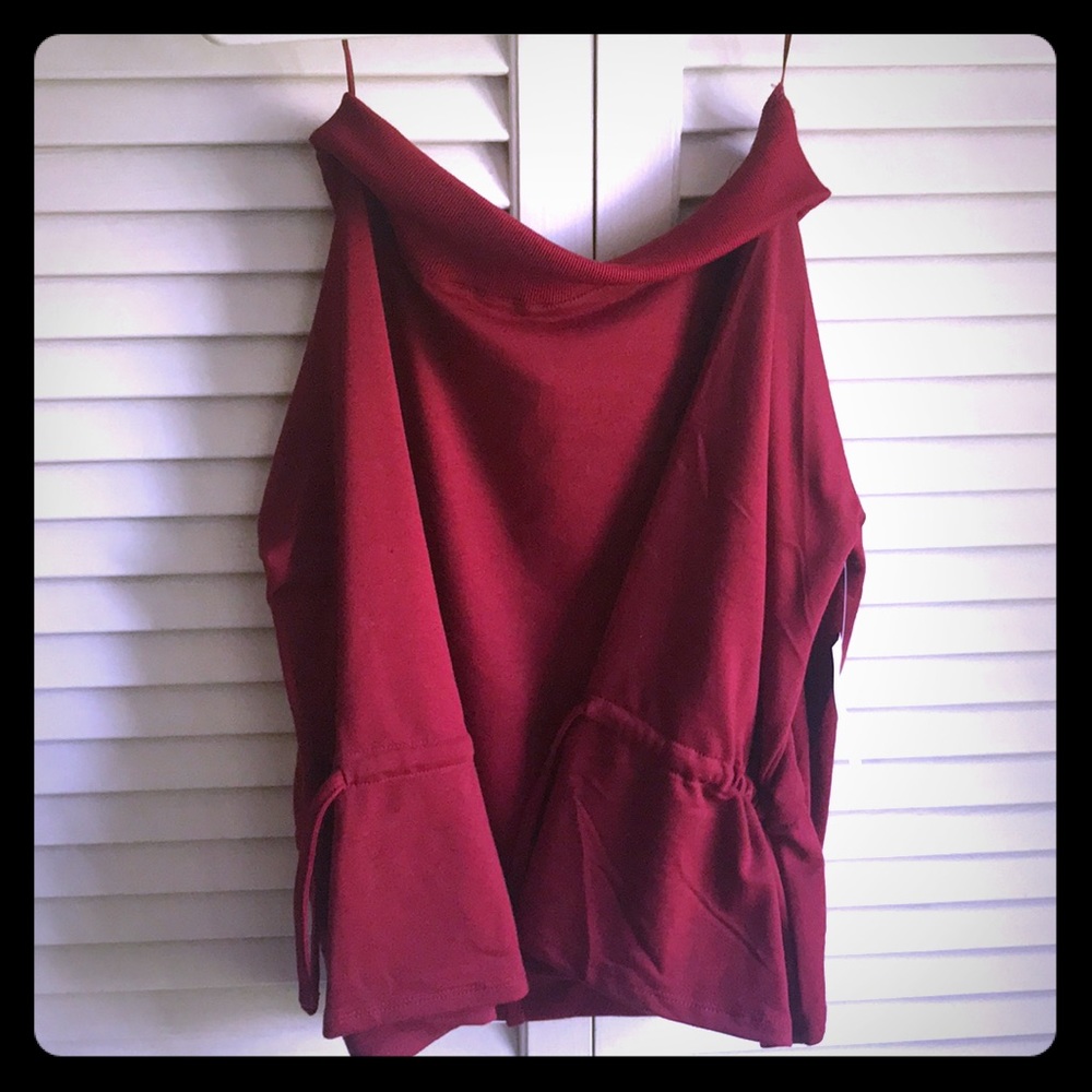Off the Shoulder Red Long sleeve shirt